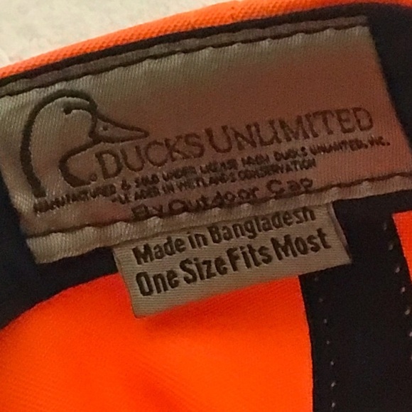 Outdoor Cap for Ducks Unlimited Adjustable Orange Hunting Cap - Picture 2 of 12